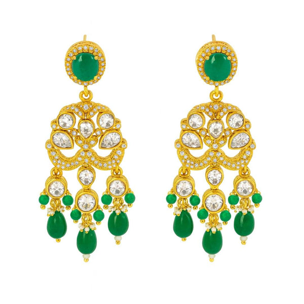22K gold-plated fashion earring front view featuring an elegant design and premium 22K gold-plated finish