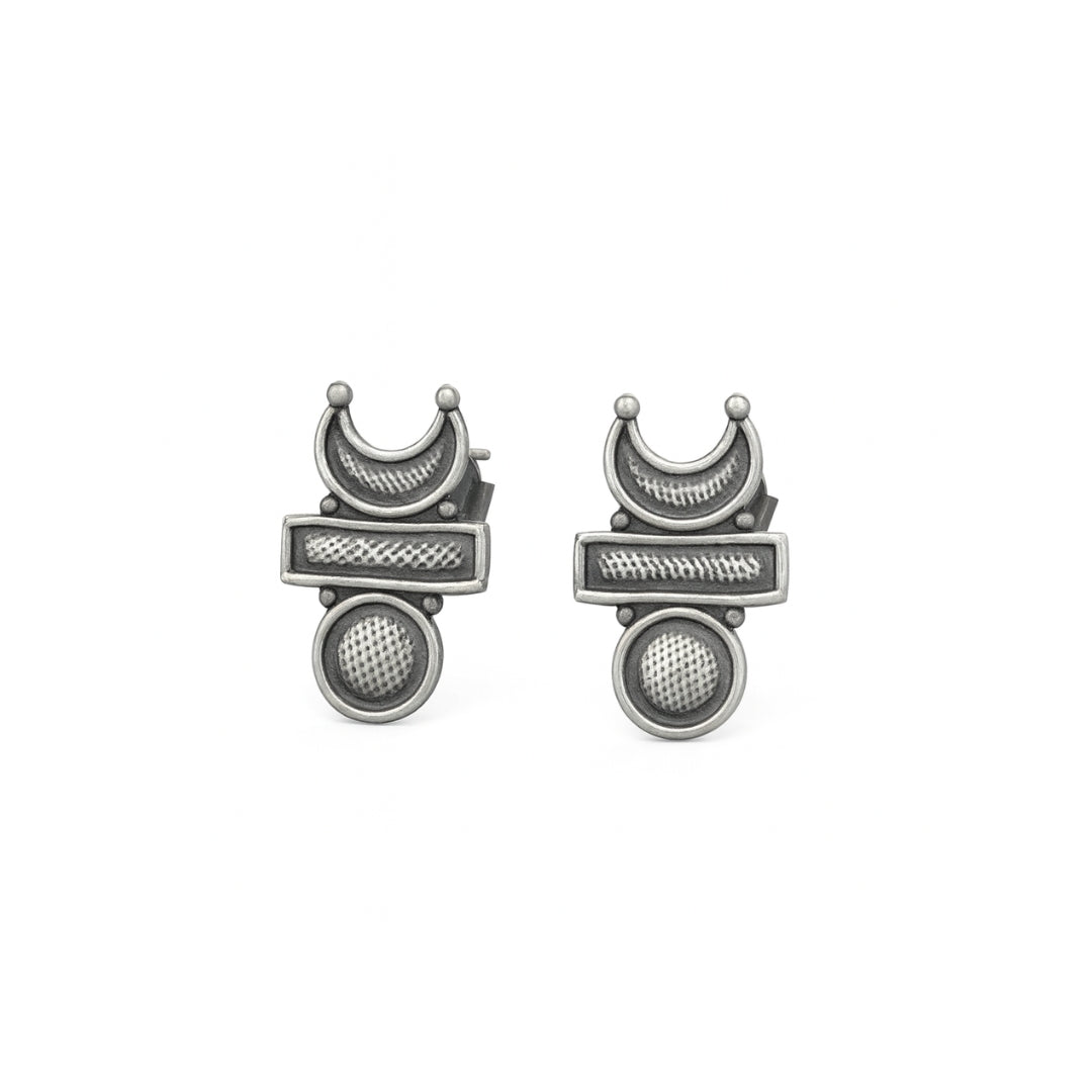 Silver Chandrakor Tikli Earrings