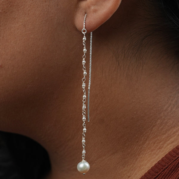 Pearl Ganthan Sui Dhaga Earrings (Project Handmade)