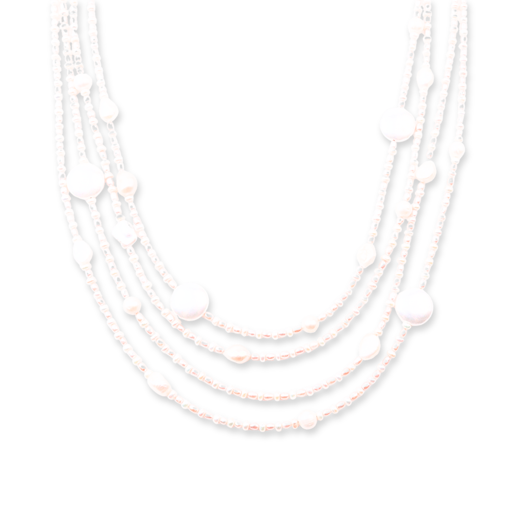 Multi-layer pearl necklace with large pearl pendant