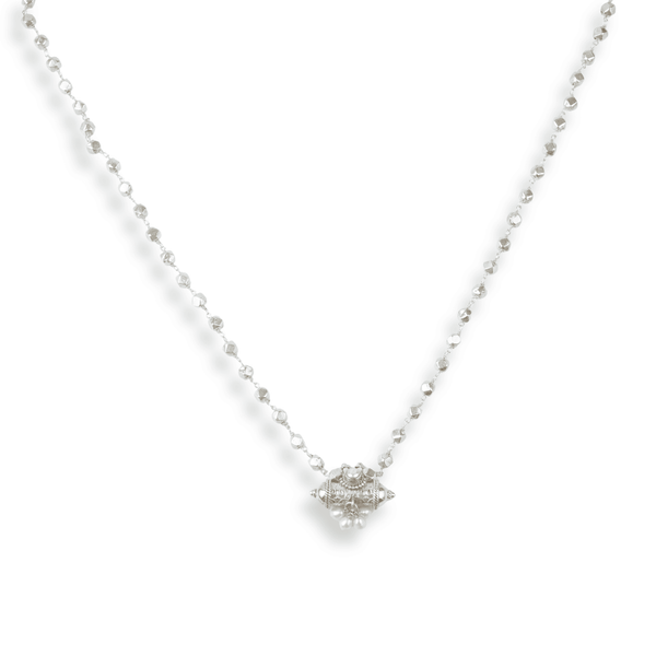 Ashtapailu Necklace with Tait Pendant front view in 92.5 sterling silver