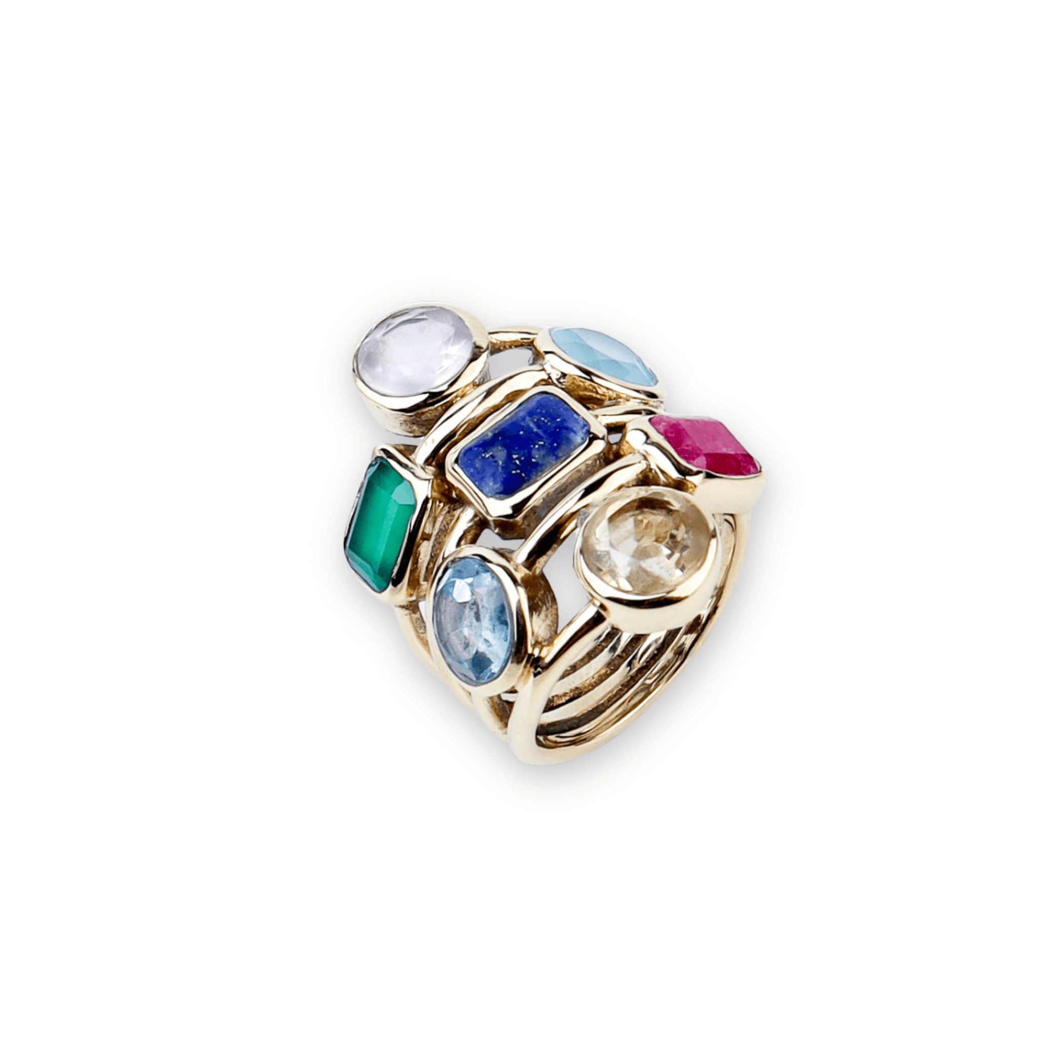 Brass Fashion Ring front view featuring a stylish contemporary design and polished brass finish
