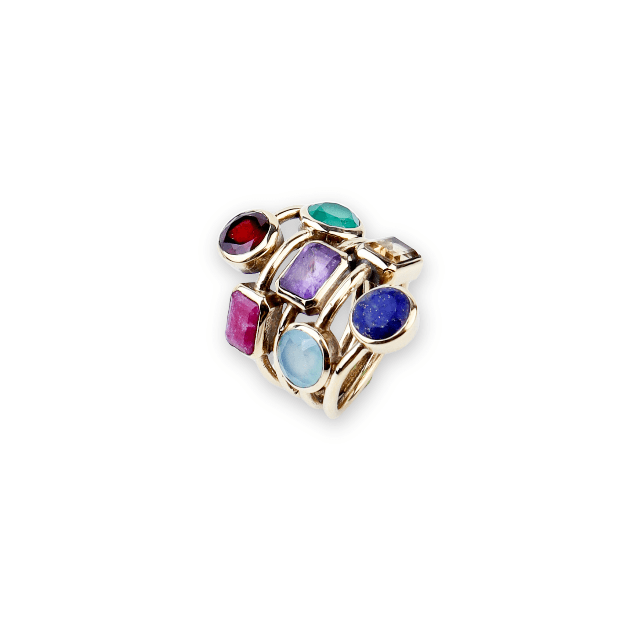 Brass Fashion Ring front view featuring a stylish contemporary design and polished brass finish