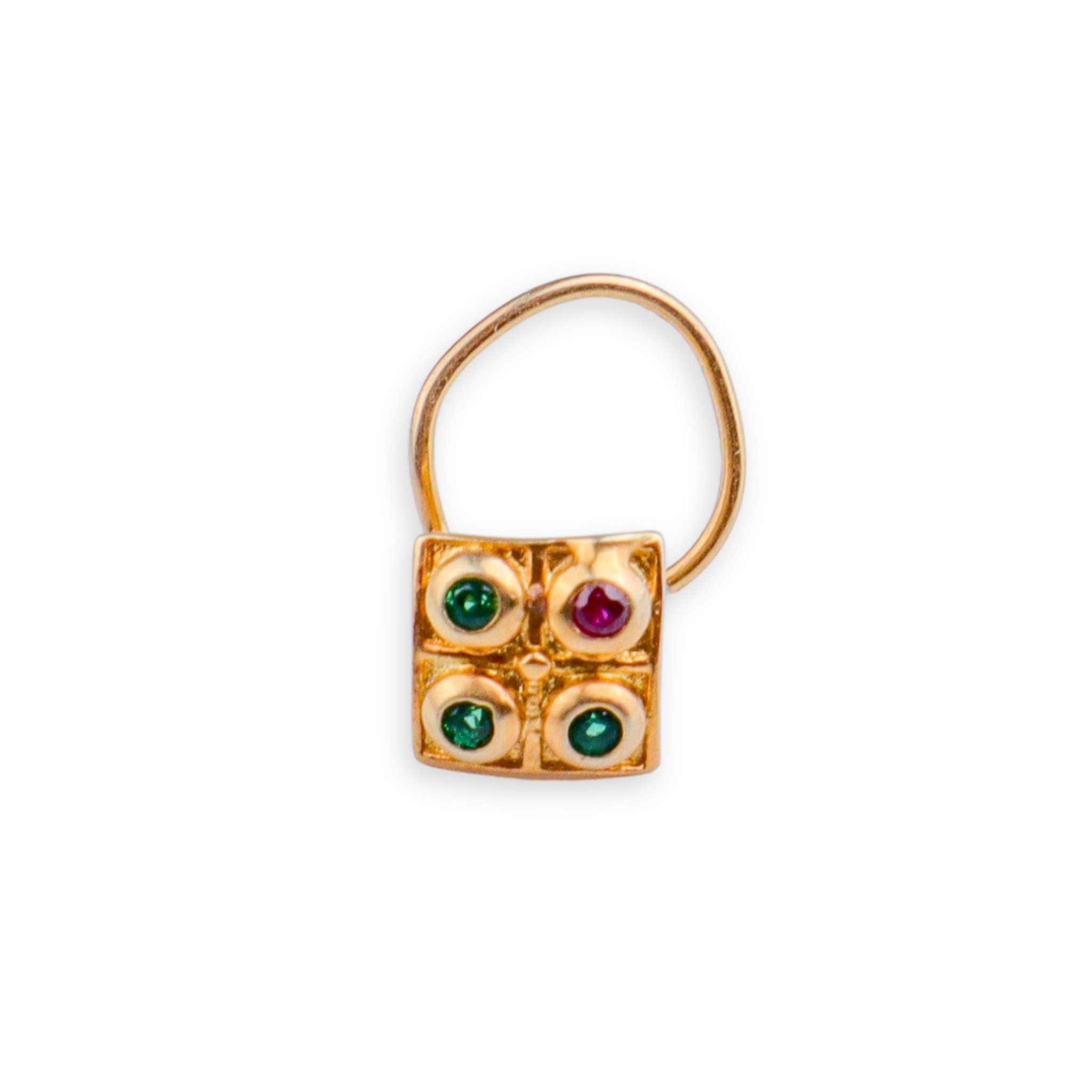 Silver Nakshatra Nose pin (Pierced, Gold Plated)