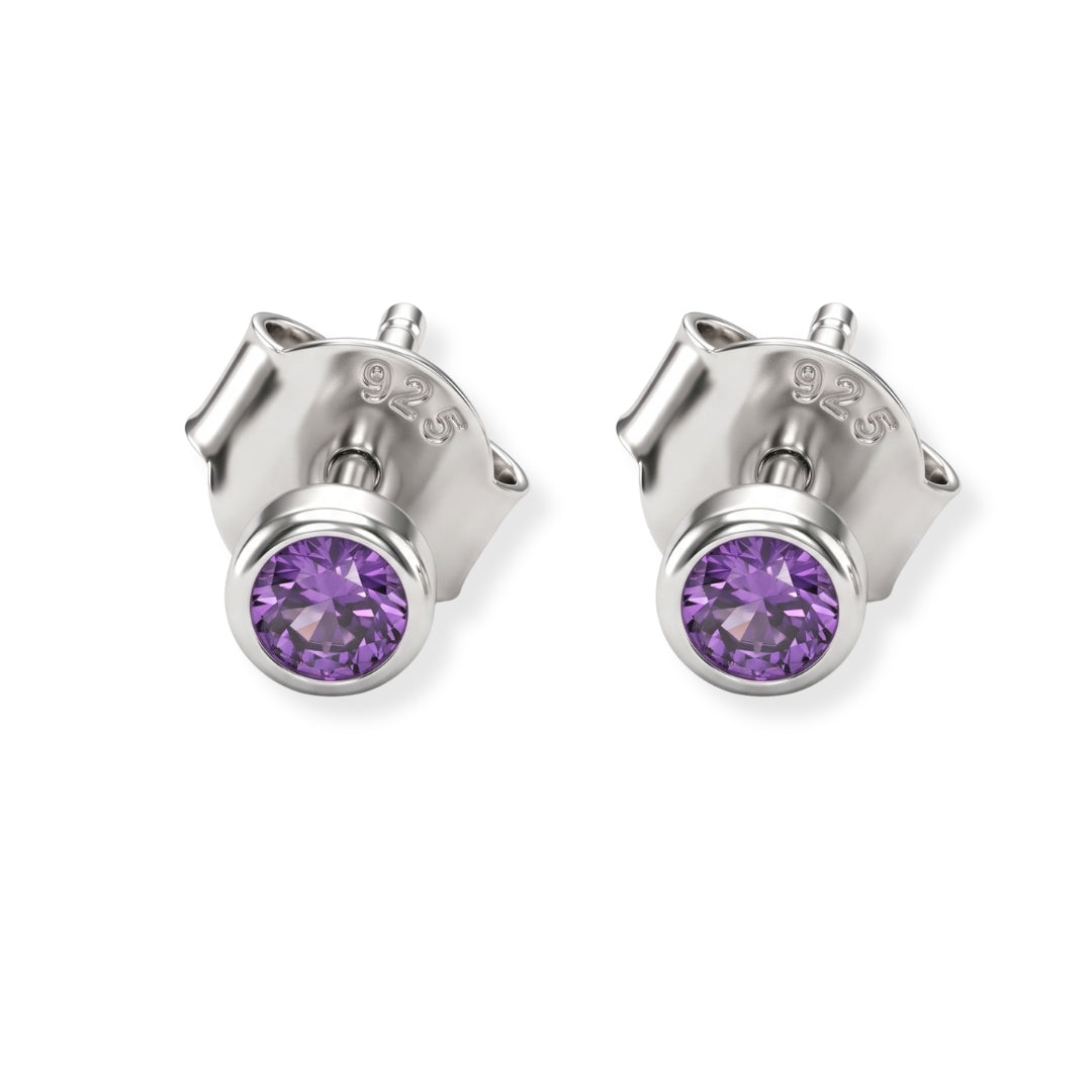 Tiny Purple CZ Stud