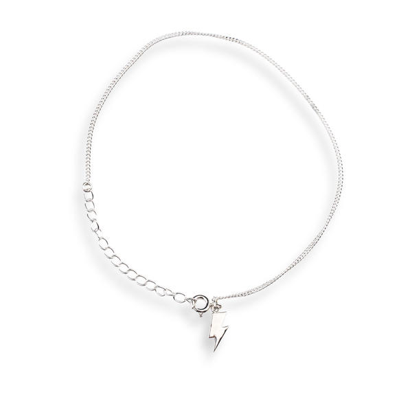 Silver Chain & Storm Charm Anklet in 92.5 sterling silver