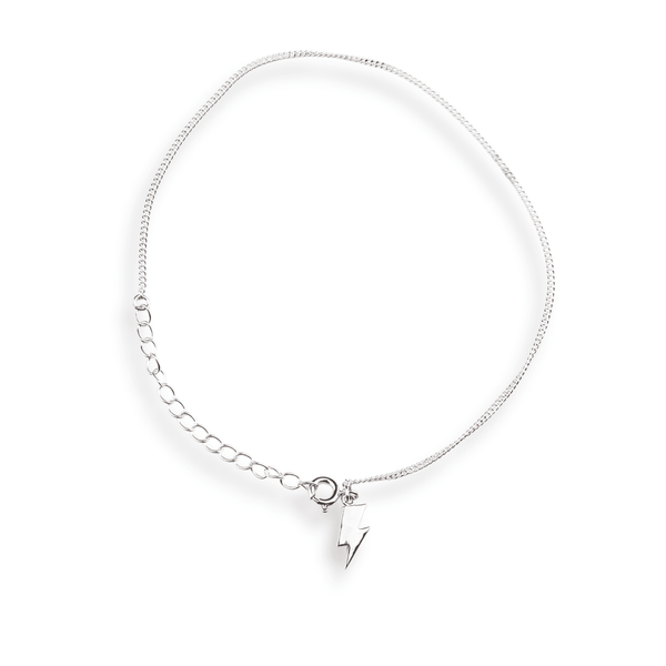 Silver Chain & Storm Charm Anklet in 92.5 sterling silver