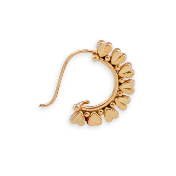 Heart Nath (Left, Pierced) | 92.5 Silver | 22K Gold Plated