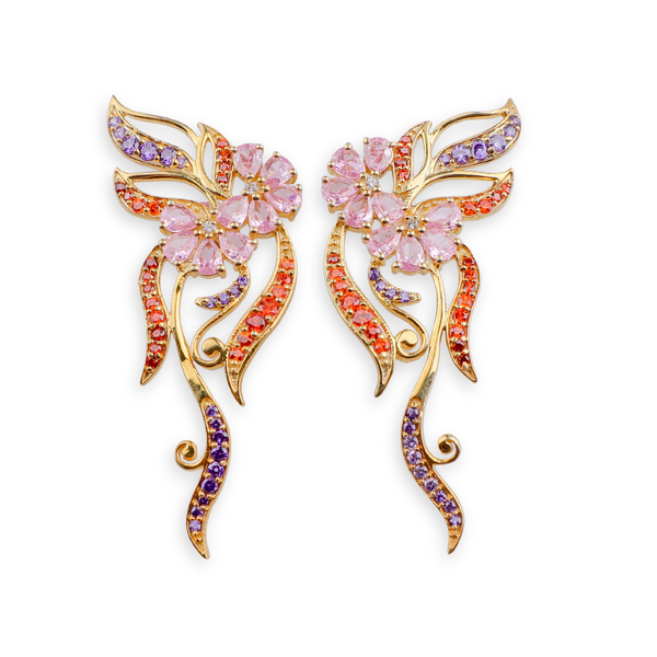 Vine Bloom Earrings | 92.5 Silver | 22K Gold Plated