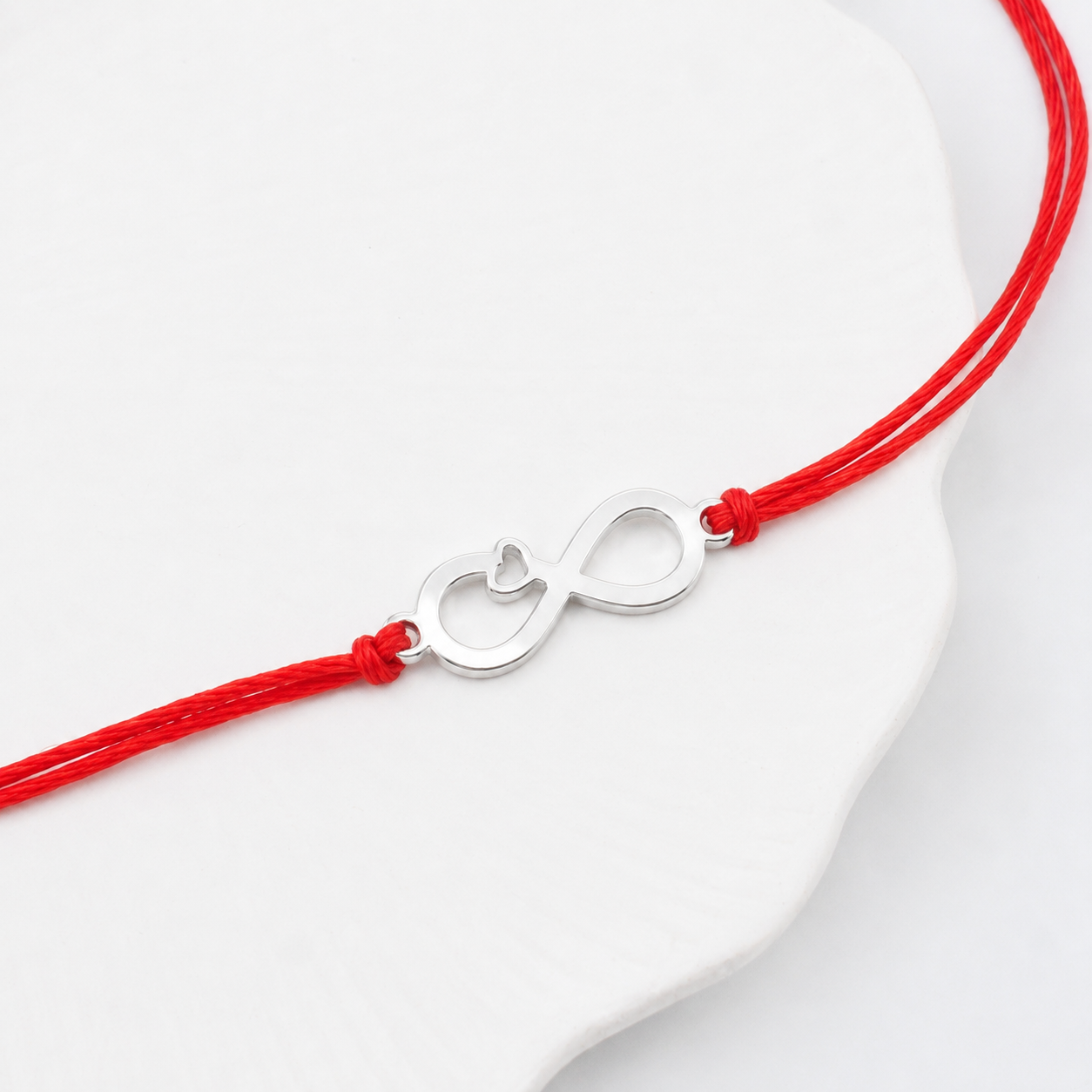 Silver Laser Cut Infinity Heart Rakhi