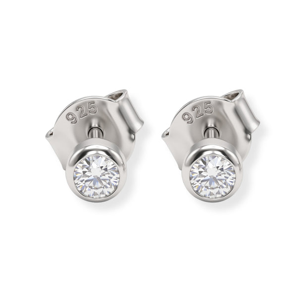 Tiny White CZ Stud