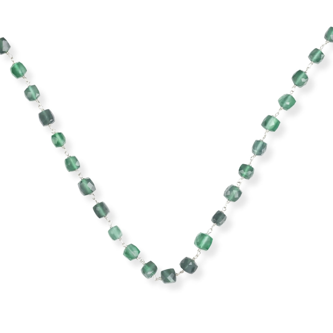 Silver Green Onyx Ganghan Necklace