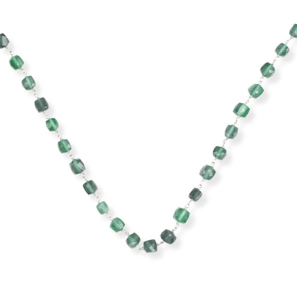 Silver Green Onyx Ganghan Necklace