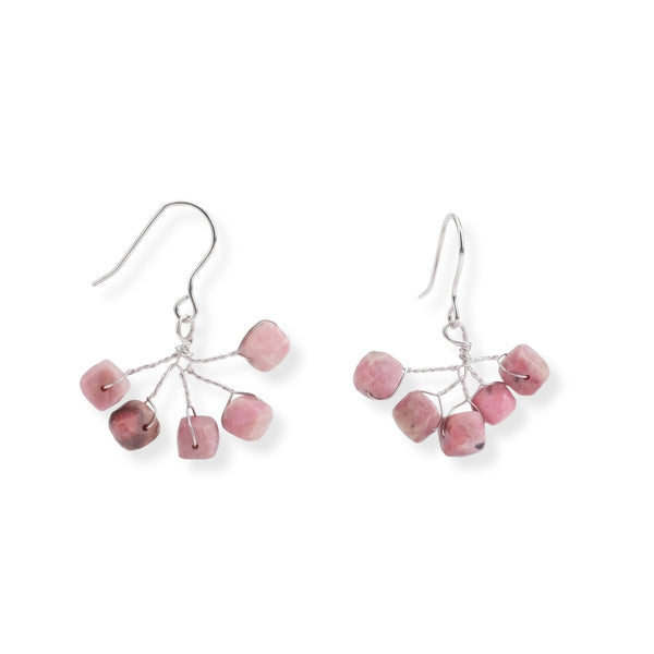 Rose Quartz Silver Earrings (Project Handmade)