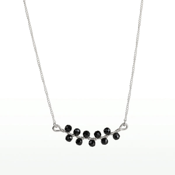 Black Spinel Wrapped Silver Chain Mangalsutra (Project Handmade)