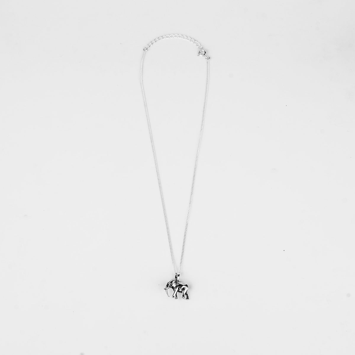 Sterling silver elephant pendant necklace