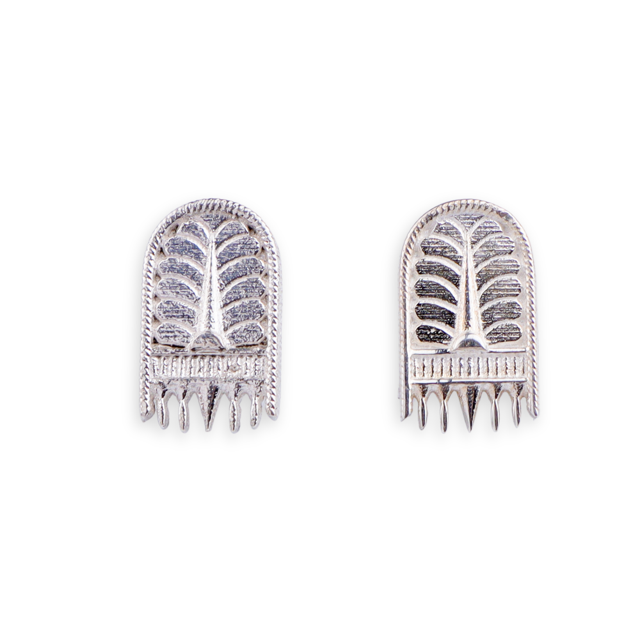 Silver Saaj Motif Earring Small: ताळी (Taali)