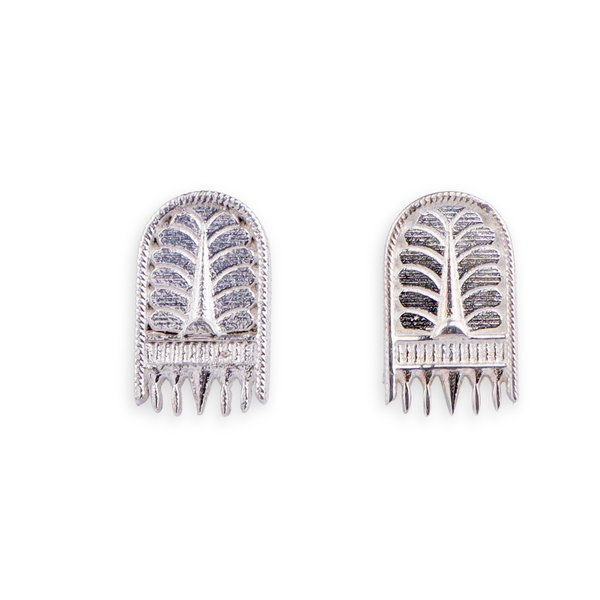 Silver Saaj Motif Earring Small: ताळी (Taali)