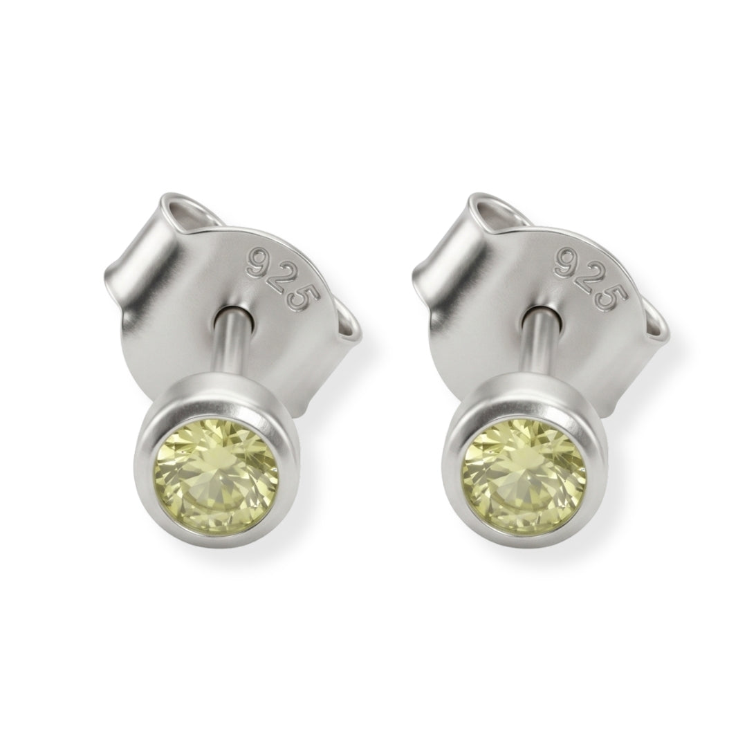 Tiny Yellow CZ Stud