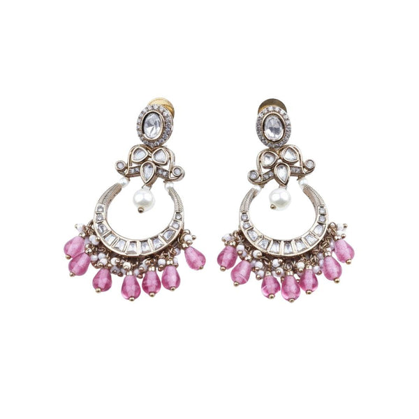 22K gold-plated fashion earring front view featuring an elegant design and premium 22K gold-plated finish