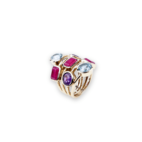 Brass Fashion Ring front view featuring a stylish contemporary design and polished brass finish