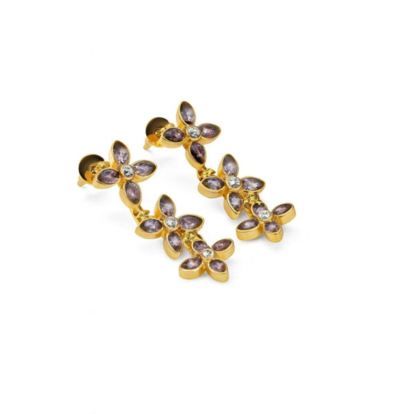 22K Gold Plated Fashion Earring front view featuring an elegant design and luxurious gold finish