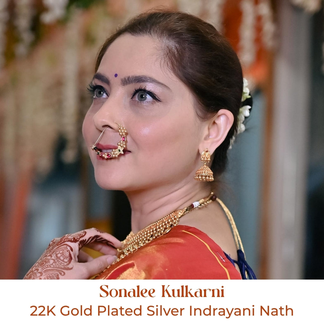Silver Indrayani Nath Gold Plated (Left, Pierced)