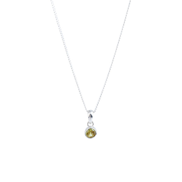 Yellow CZ Pendant Necklace