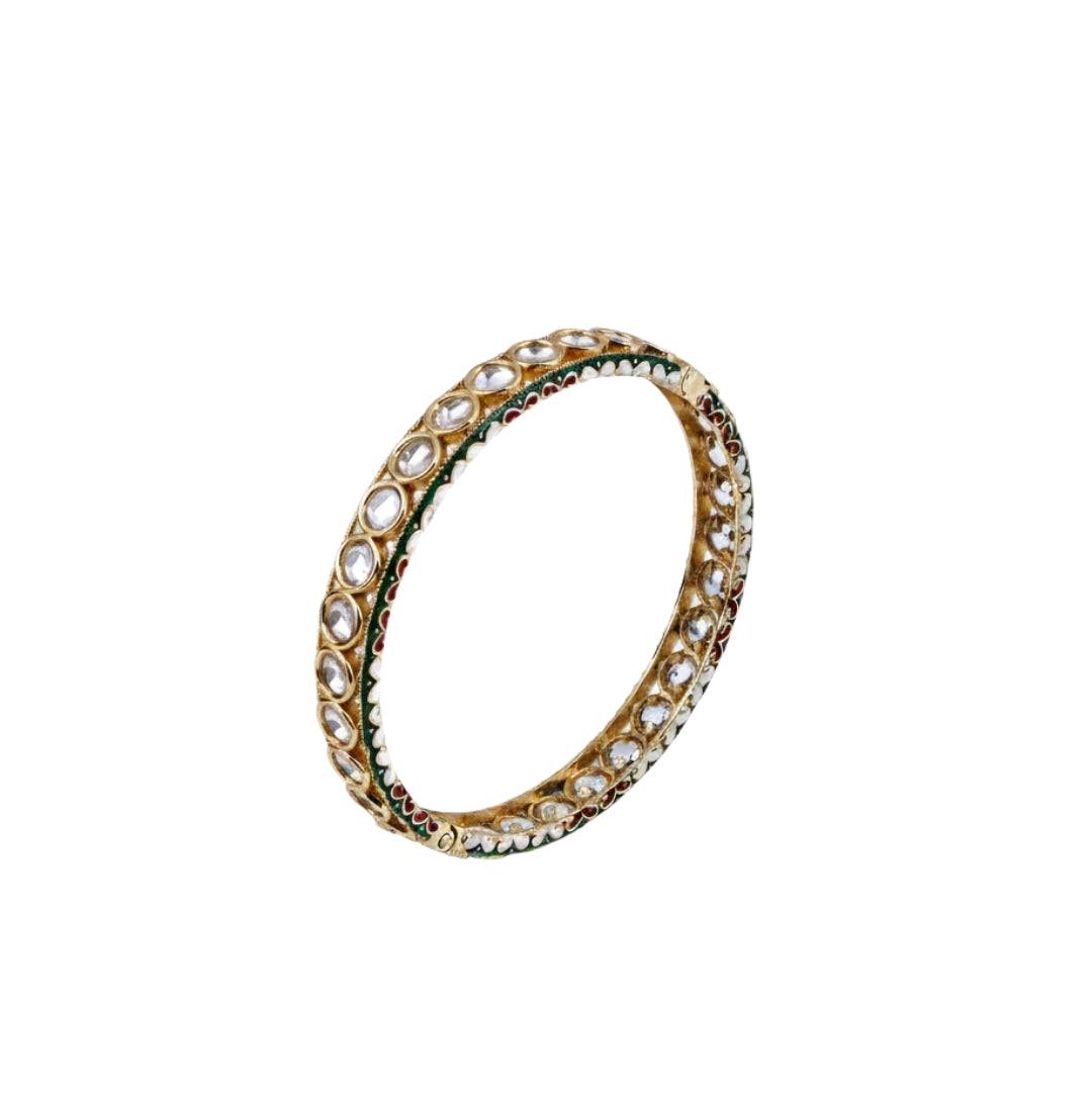 22K Gold-Plated Fashion Bangle (Single) front view featuring an elegant design and premium gold-plated finish