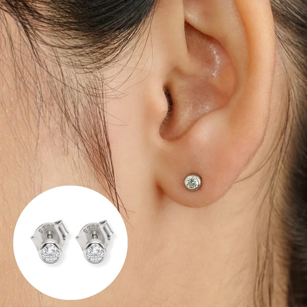 Tiny White CZ Stud