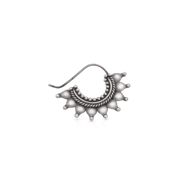 Sterling silver traditional nose pin with intricate design