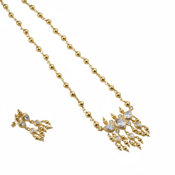 Gold-plated silver jewelry set with necklace and earrings