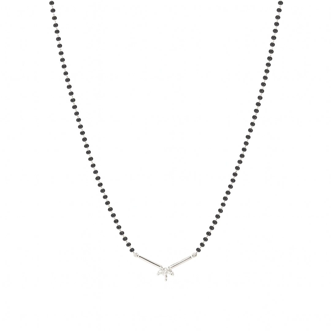 Handmade Silver Mangalsutra : tiny pearl bunch