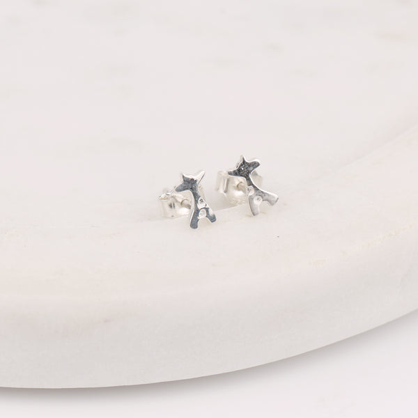 Silver Giraffe Studs
