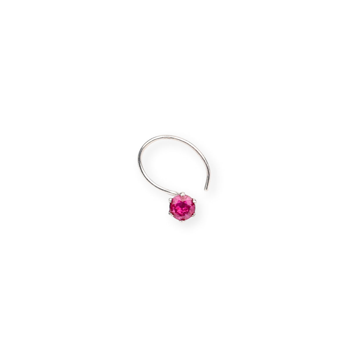 Pink CZ Nose Pin - Medium (Pierced)