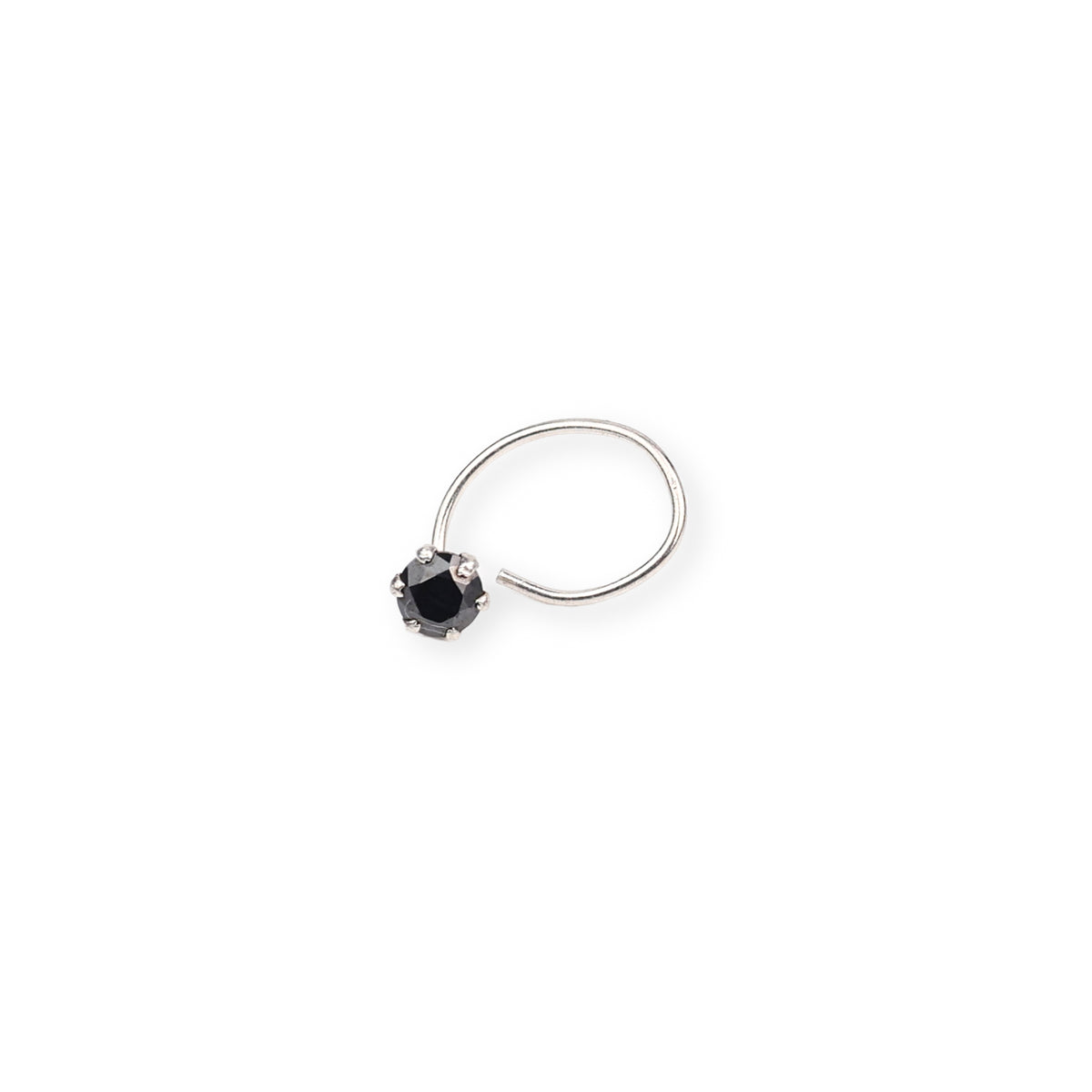 Black CZ Nose Pin - Medium (Pierced)