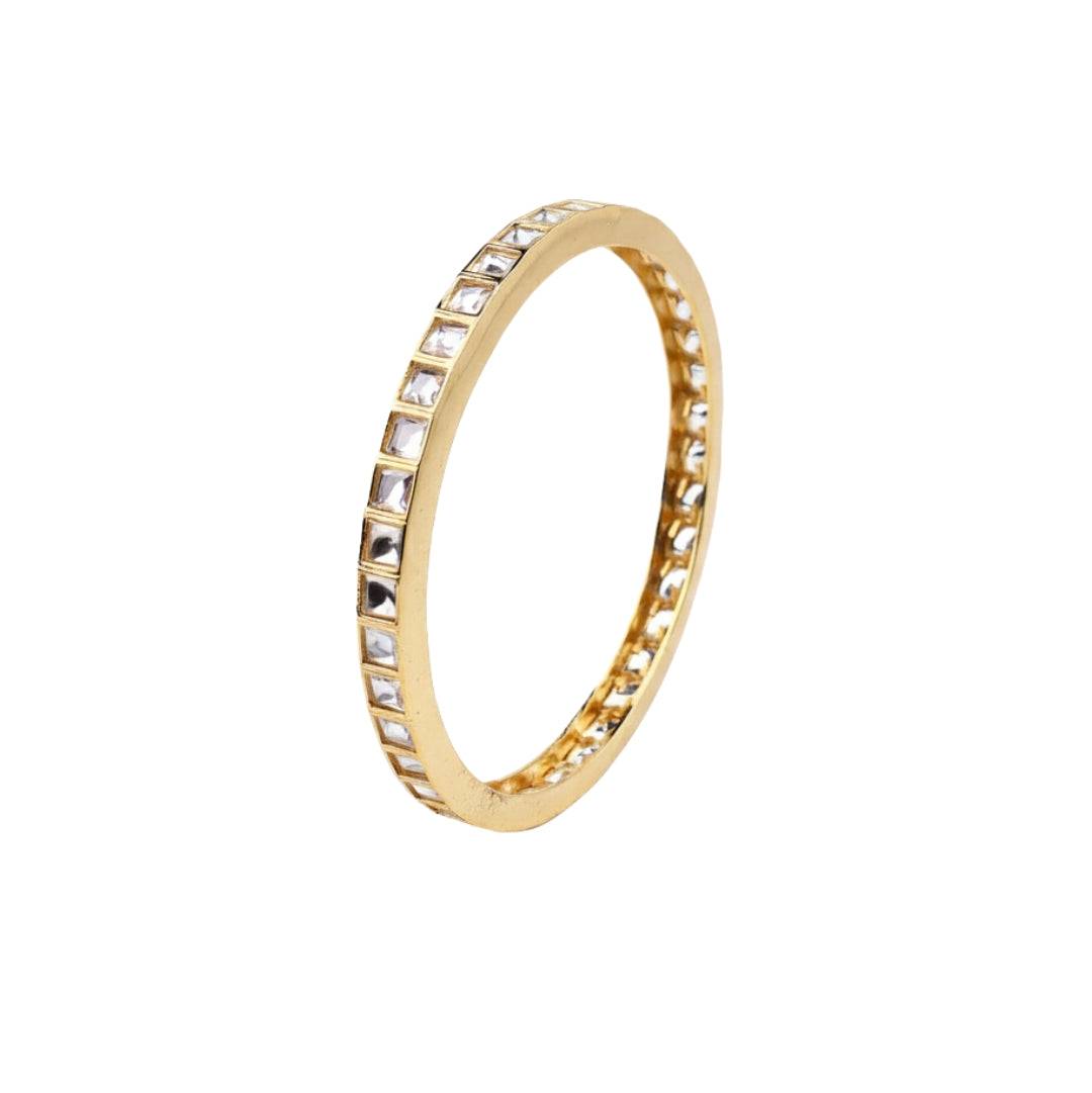 22K Gold-Plated Fashion Bangle (Single) front view featuring an elegant design and premium gold-plated finish
