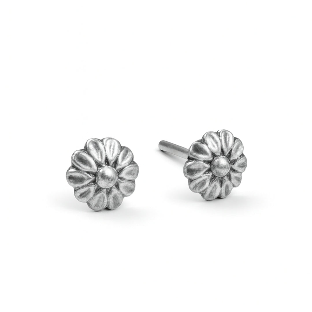 Silver Leafy Crown Stud | 92.5 Silver