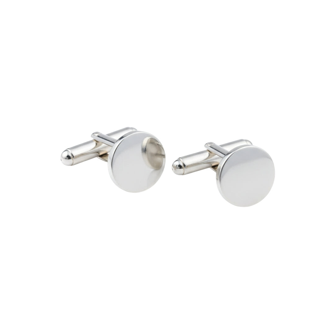 Silver CZ Circle Cufflinks | 92.5 Silver