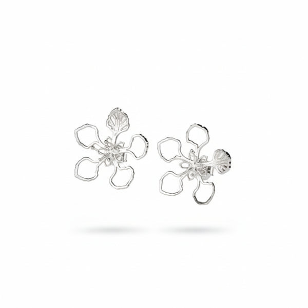 Sterling Silver Gulmohar Flower Earrings