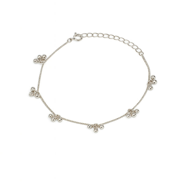 Silver ghungroo bunch anklet in 92.5 sterling silver