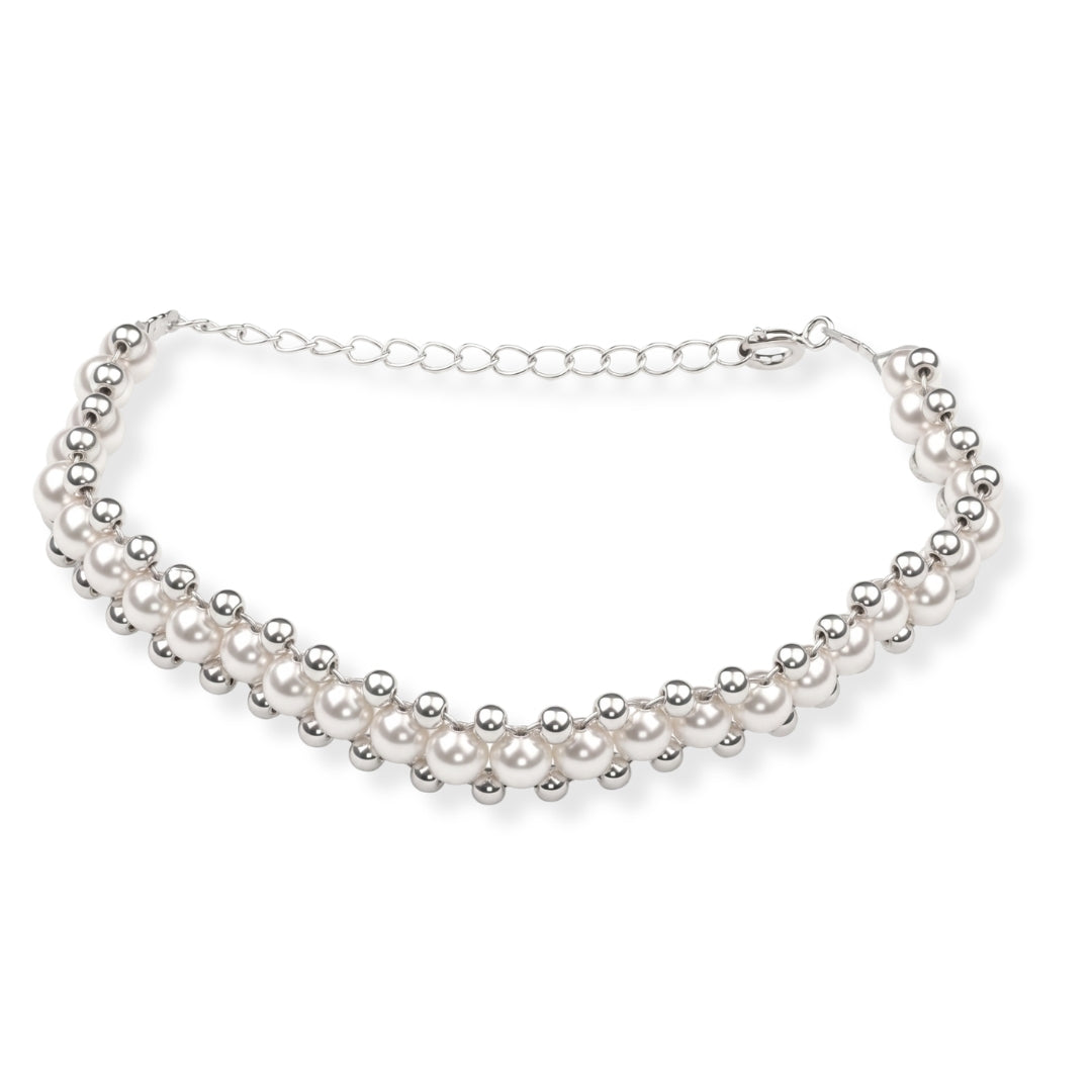 Pearl and Silver Bead Wrapped Bracelet (Project Handmade)