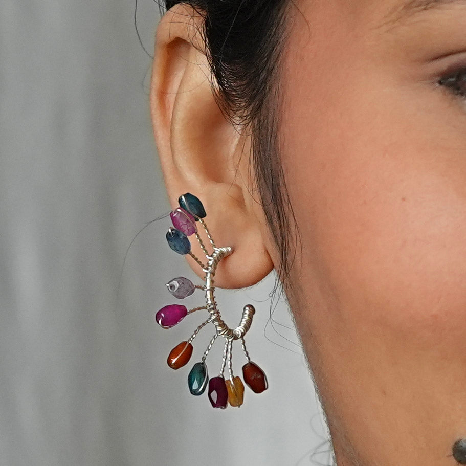 Multicolor Agate Hoops (Project Handmade)
