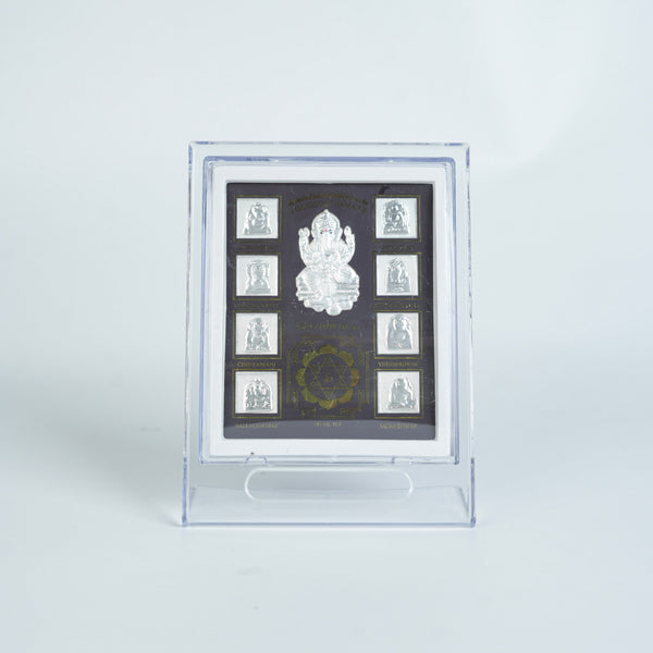 Sterling silver Ganesh Yantra with protective symbols