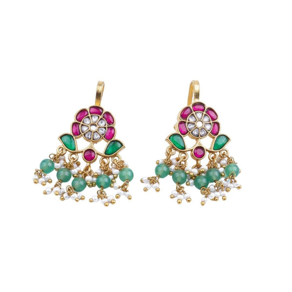 22K Gold Plated Fashion Earring front view featuring an elegant design and premium 22K gold-plated finish