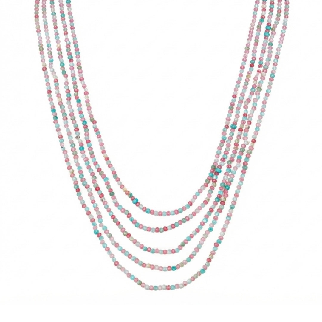 Luxe Necklace - Blue and Pink Jade