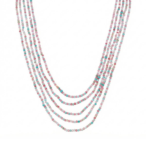 Luxe Necklace - Blue and Pink Jade