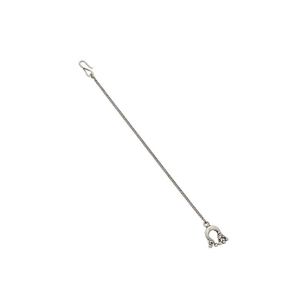 Silver Chandrakor Ghungroo Motif Maang Tika