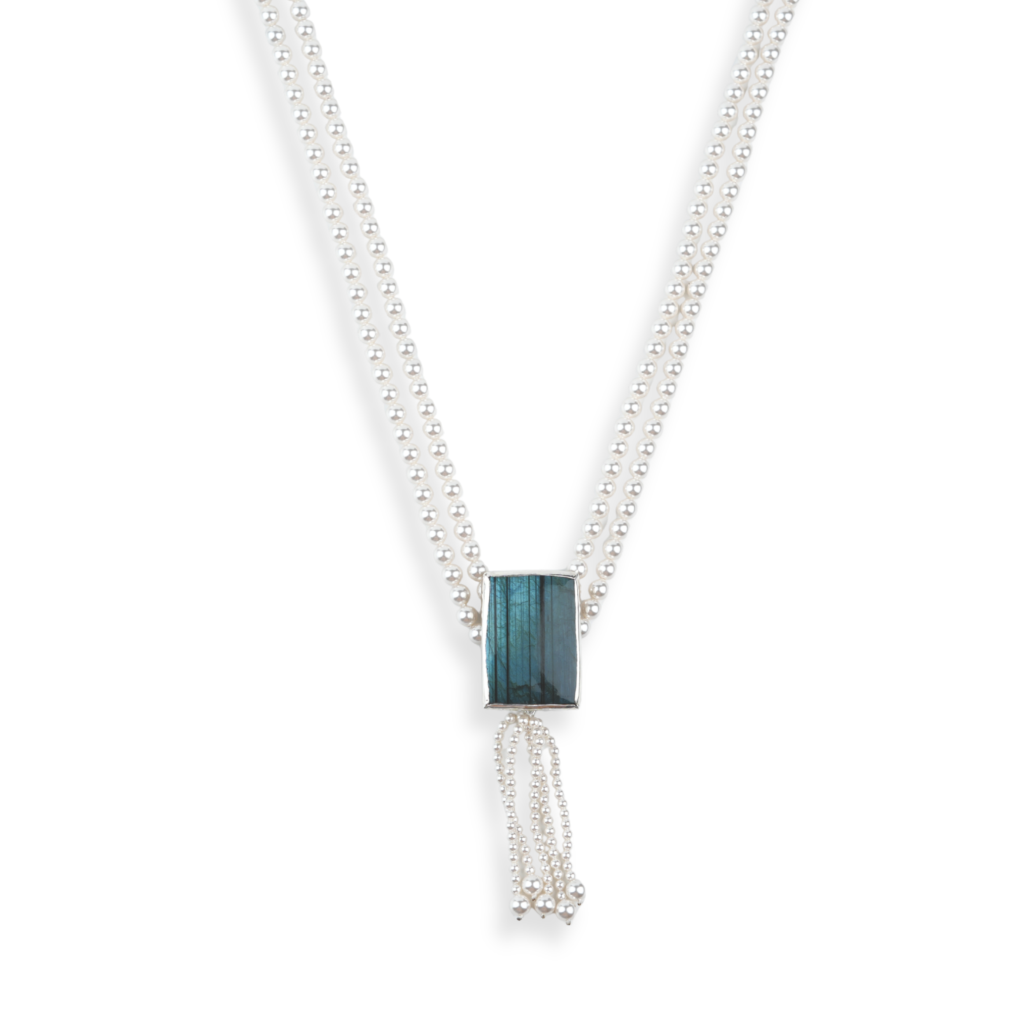 Luxe Necklace – Labradorite & Pearls
