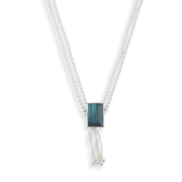 Luxe Necklace – Labradorite & Pearls